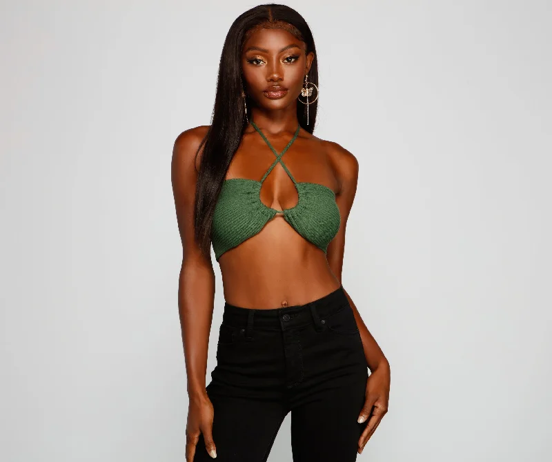 Weekend Bargains to Snag Bold Ribbed O-Ring Bandeau