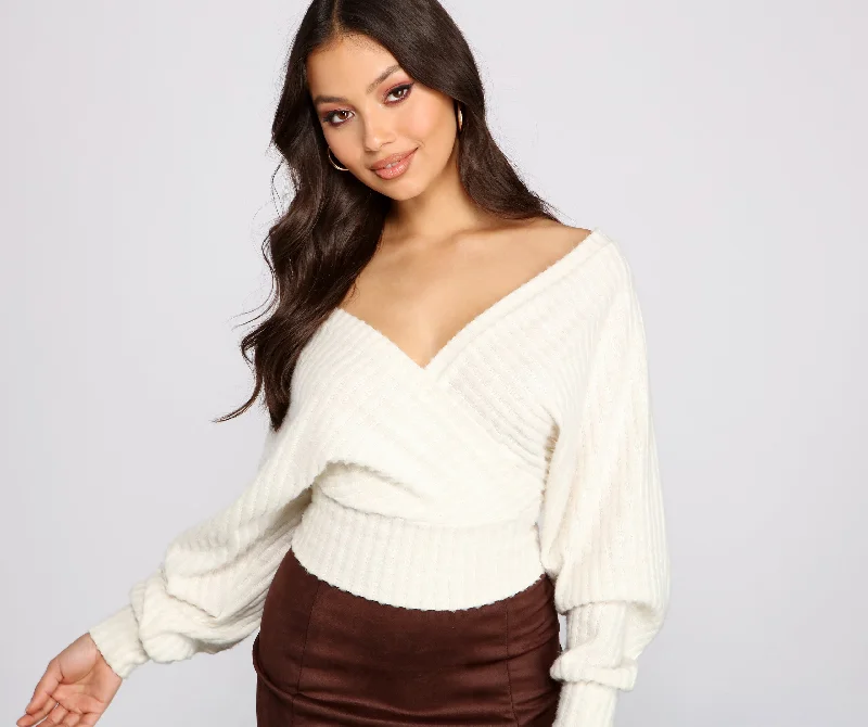 Weekend Extravaganza: Shop Now Need For Glam Surplice Ribbed Top