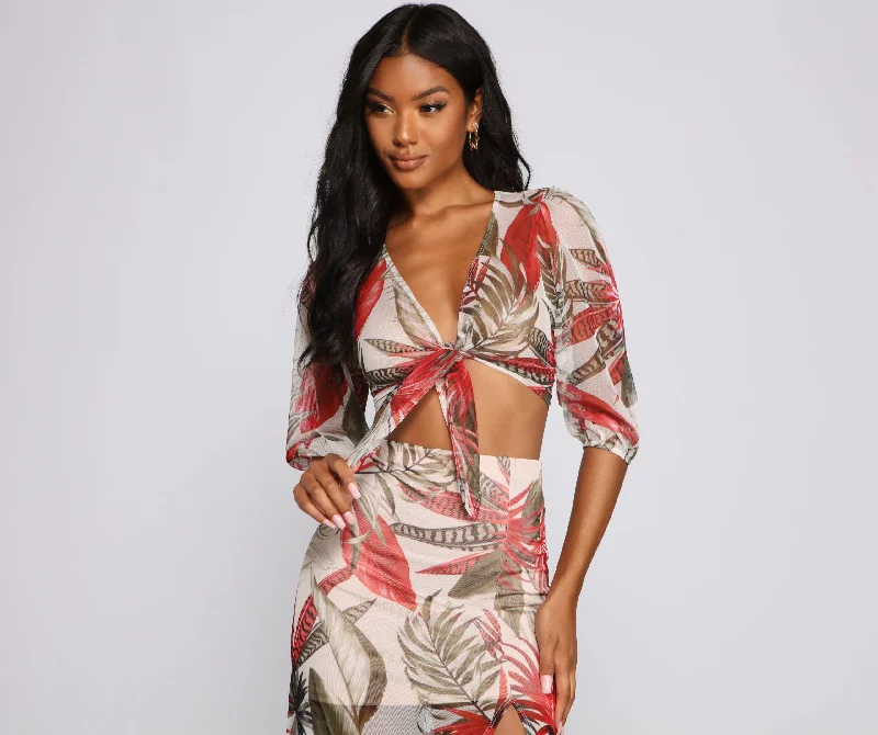 Online Deal Tropic Dreams Tie Front Top