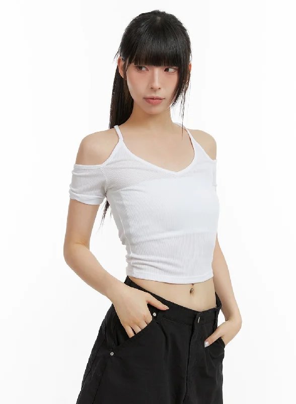 Unmissable Sale Open Shoulder Crop Top CL422