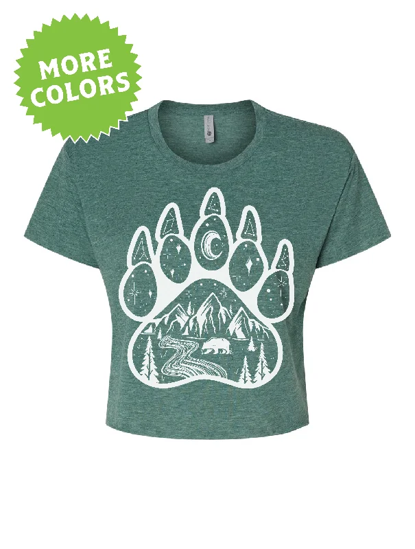 Extra Discount Bear Paw · White Ink · Cropped T-Shirt