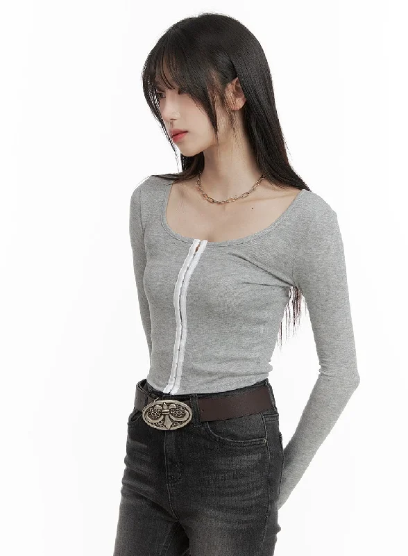 Weekend Discounts Worth Grabbing U Neck Hook Crop Top CA403