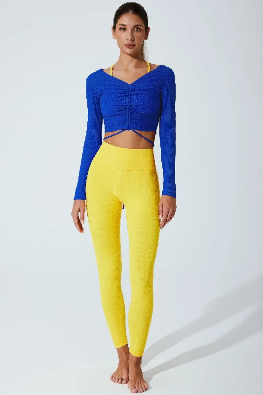 Weekend Discounts to Enjoy Helen Long Sleeve Drawstring - Blue