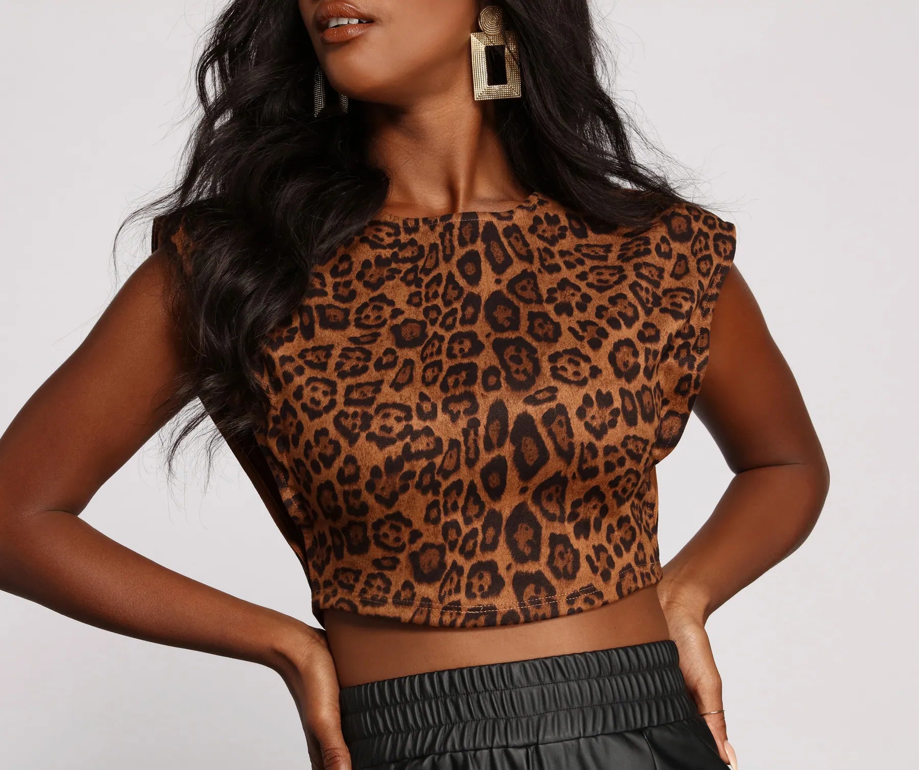 Deal of the Day Bold and Fierce Leopard Print Crop Top