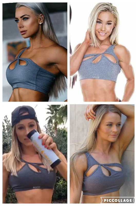 Price Slash AR 1404-Teardrop One Shoulder Crop Top
