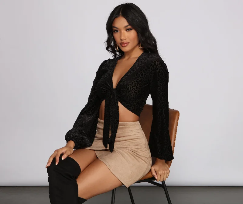 Weekend Bargains Just for You Feelin' Fierce Tie Front Top