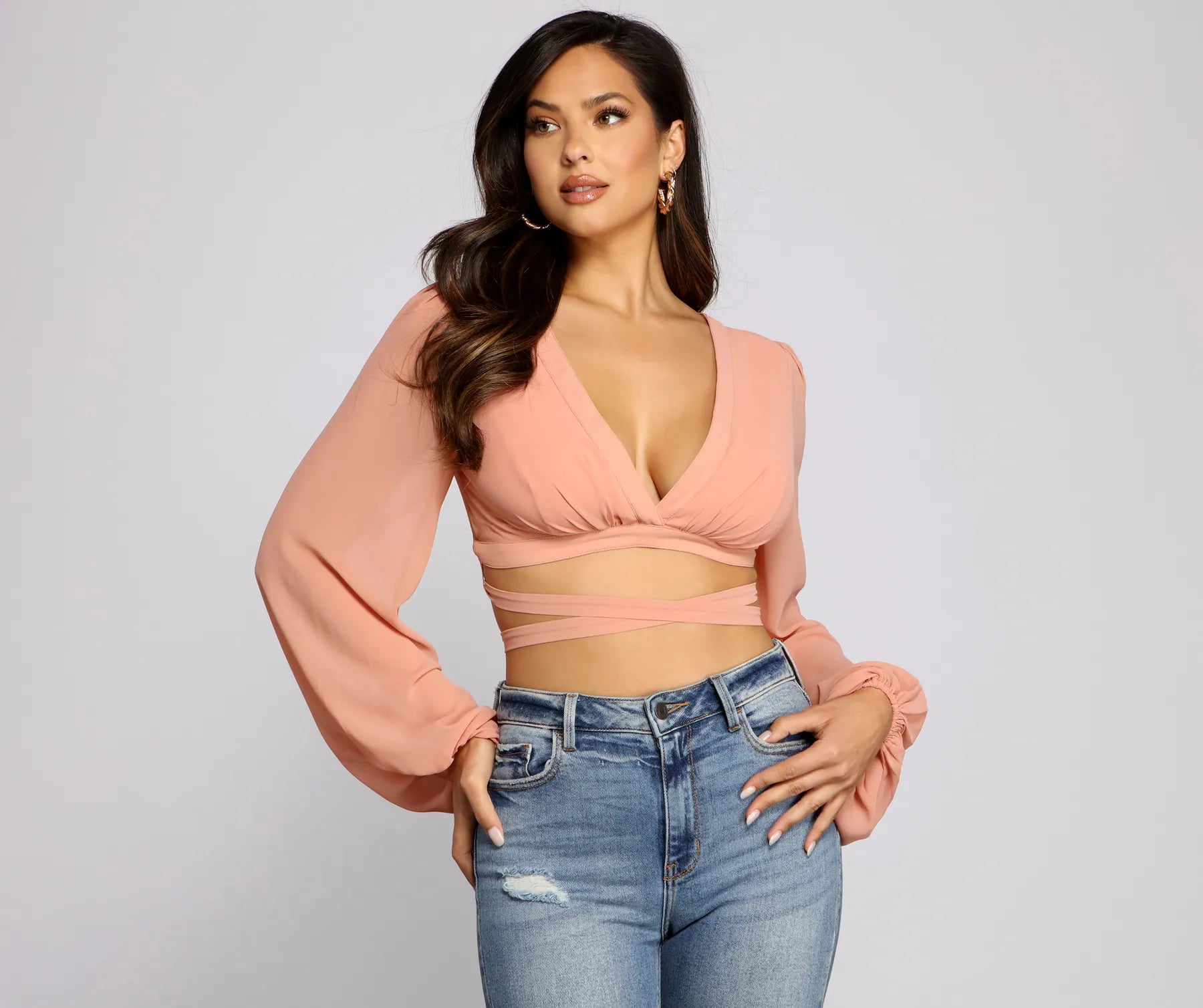 Weekend Deals to Make You Happy Stunning Strappy Chiffon Crop Top