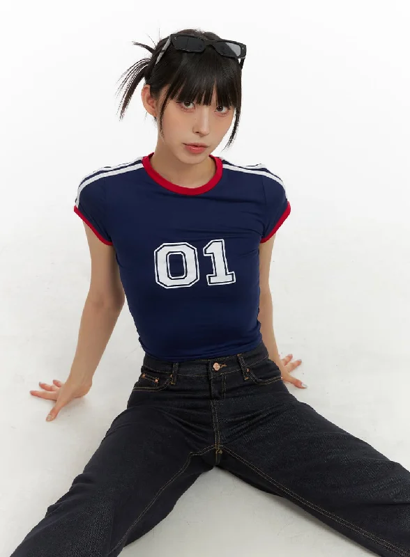 Super Savings Sporty Lettering Crop Tee CU424