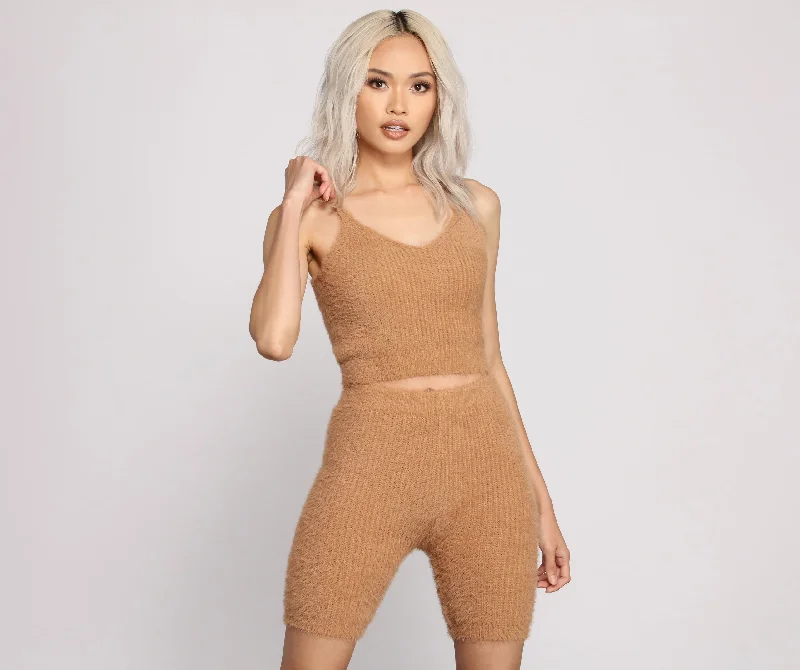 Make Your Weekend Count with Savings Eyelash Knit Crop Top