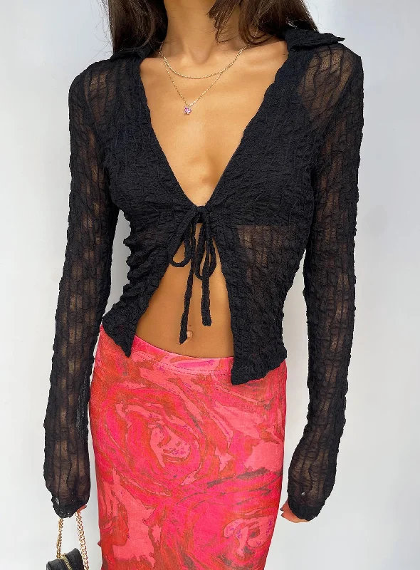 Weekend Savings Spectacle Marcos Long Sleeve Top Black