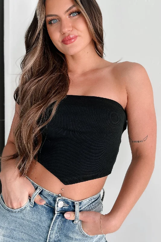 Value Pack I Won't Compromise Ribbed Bandana Tube Top (Black)