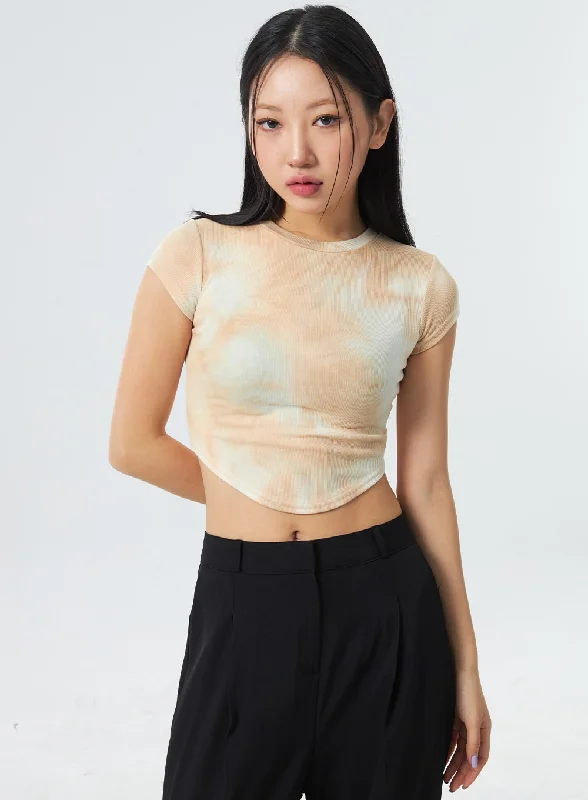 Extra Discount Tie Dye Cropped Tee CM330