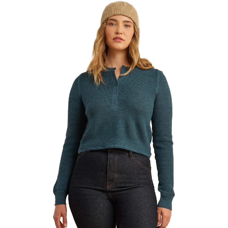 Final Offer Women's Well Worn Thermal Long Sleeve Henley