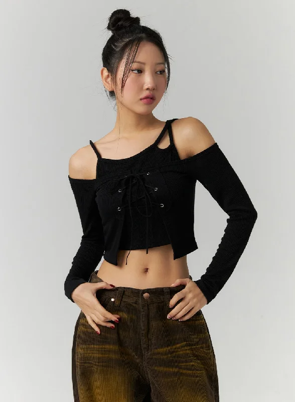 Weekend Specials to Love Seamless Cut-Out Drawstring Top CD304