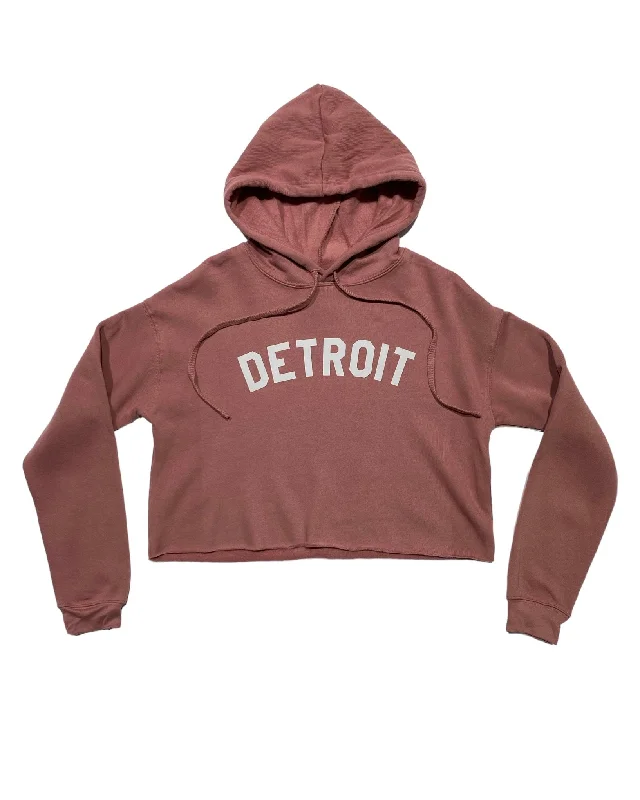 Weekend Discounts to Indulge In Ink Detroit Fleece Crop Hoodie - Mauve