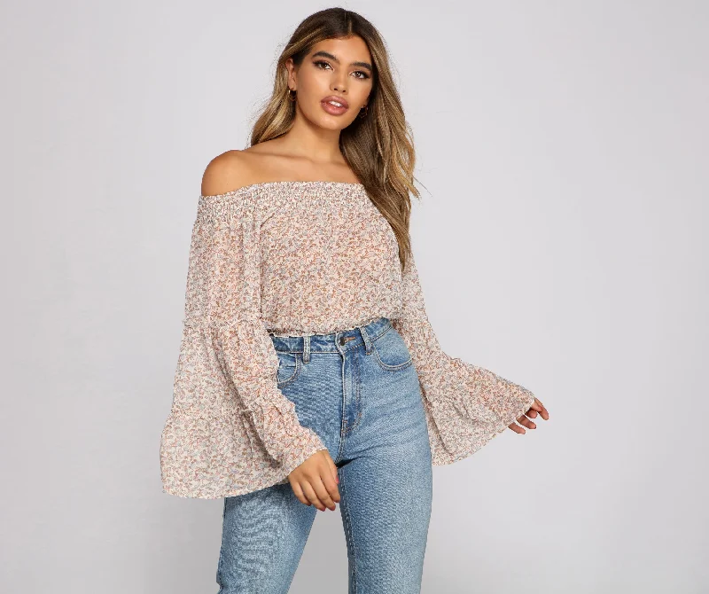 Super Deal Paisley Dreams Chiffon Crop Top