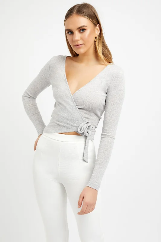 Weekend Discounts Worth Grabbing Greer Long Sleeve Wrap Top
