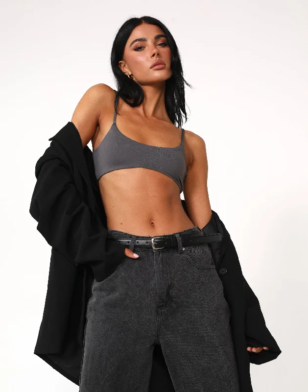 Super Bargain Stamina Crop Top (Slate)