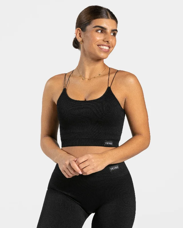 Flash Deal Elegant Strap Top "Schwarz"