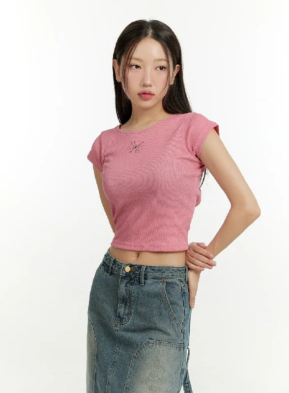 Midnight Sale Backless Rhinestone Crop Top CU426