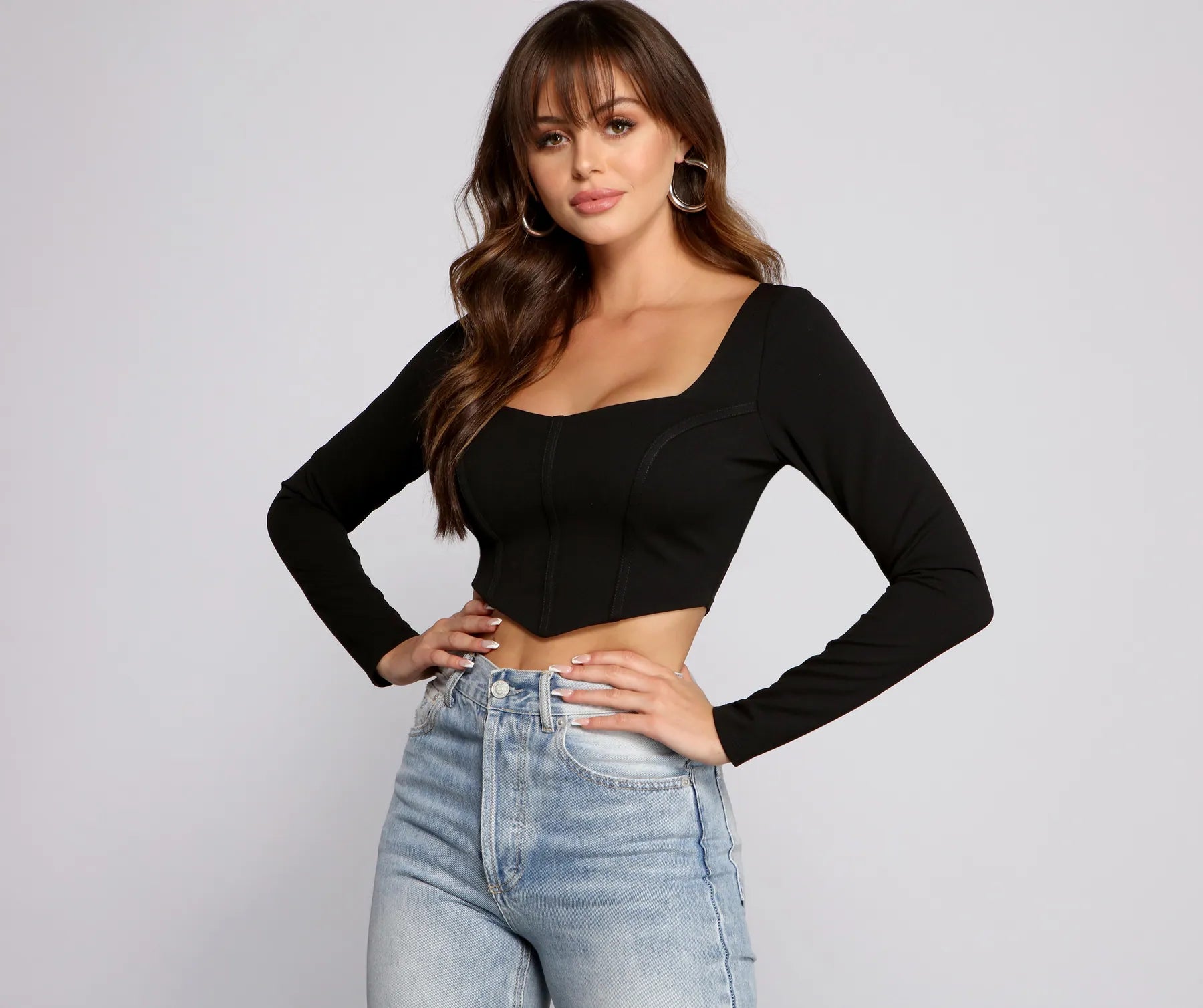 Great Deal Feeling Glam Crepe Crop Top