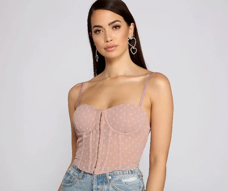 Weekend-Only Price Drops So Glam Swiss Dot Corset Crop Top