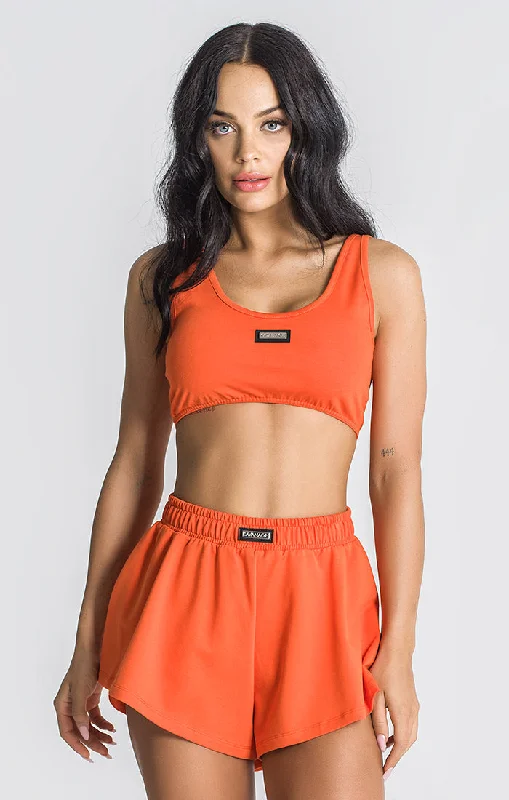 Crazy Savings Orange Palms Crop Top