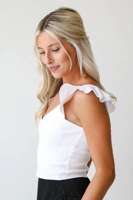 Weekend Offers That Thrill FINAL SALE - Sierra Cropped Ruffle Tank - DU DEAL
