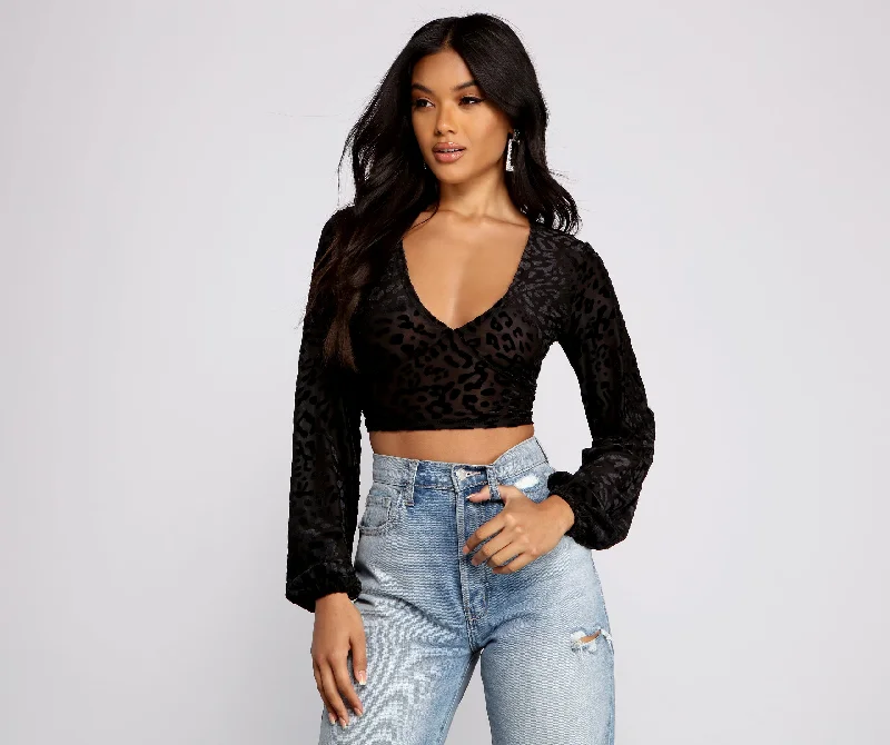 Weekend Bargains to Love Trendy Leopard Print Burn Out Crop Top