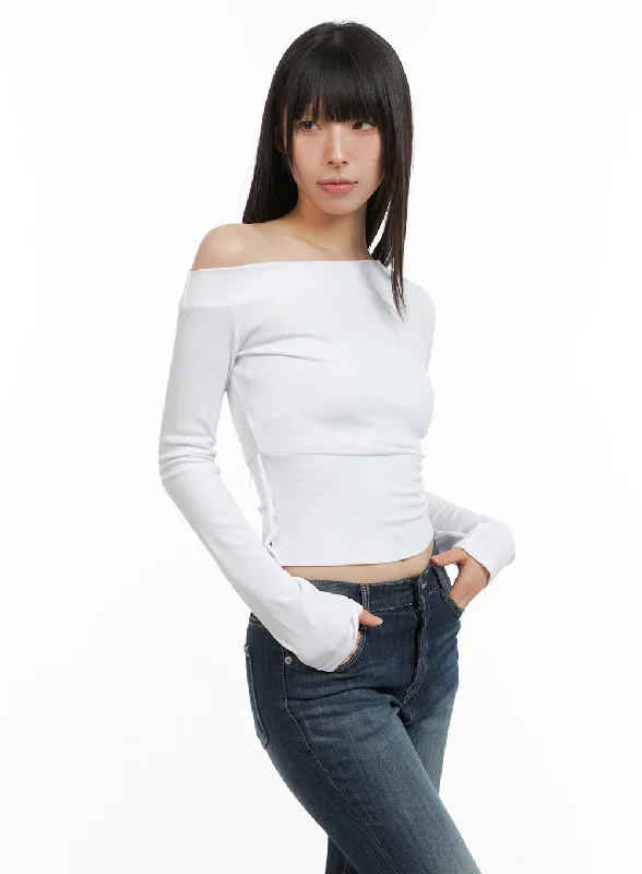 Steal Deal One-Shoulder Cotton Long Sleeve CG420