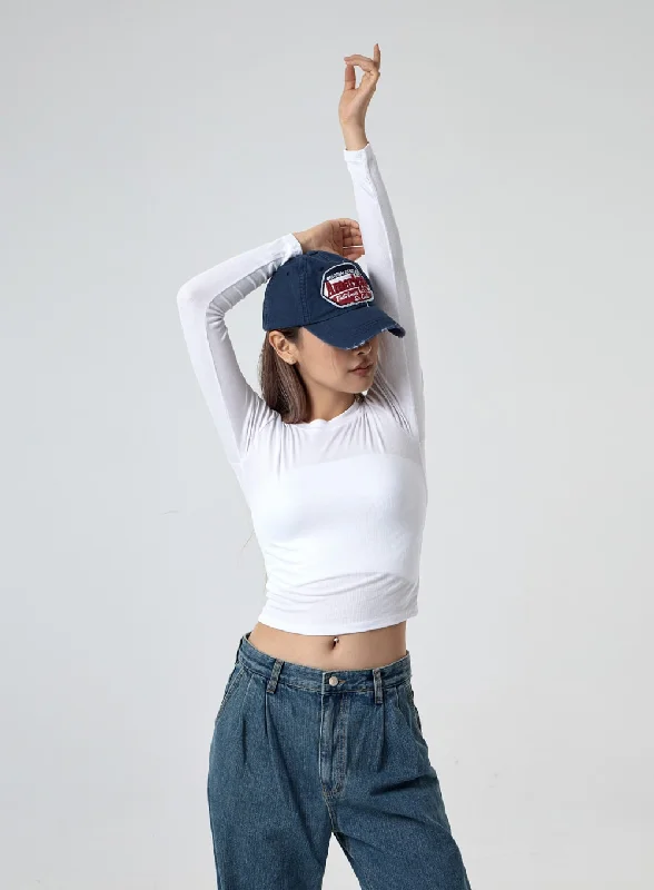 Weekend Deals to Make You Happy Basic Long Sleeve Crop Tee CG29