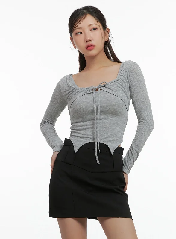 Weekend Shopping Bliss Square Cutout Bolero Crop Top CS405