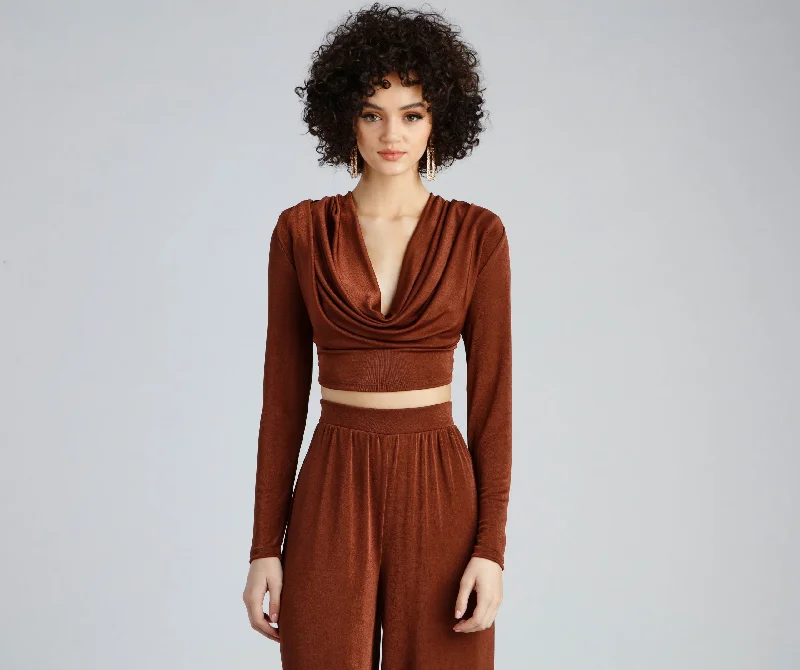 Weekend Savings Fiesta Stylish And Chic Slinky Knit Crop Top