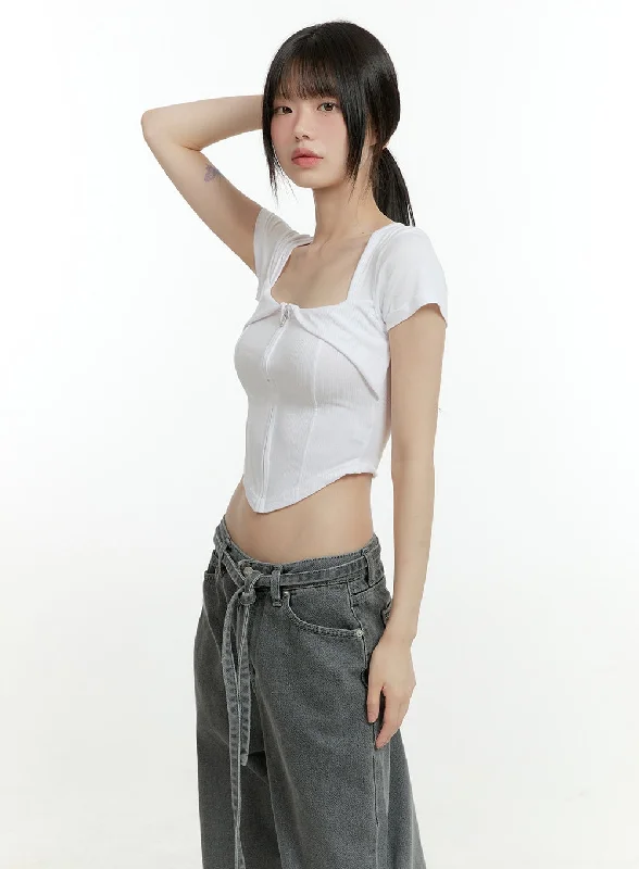 Weekend Offers That Thrill Square Neck Rayon Crop Top CG402