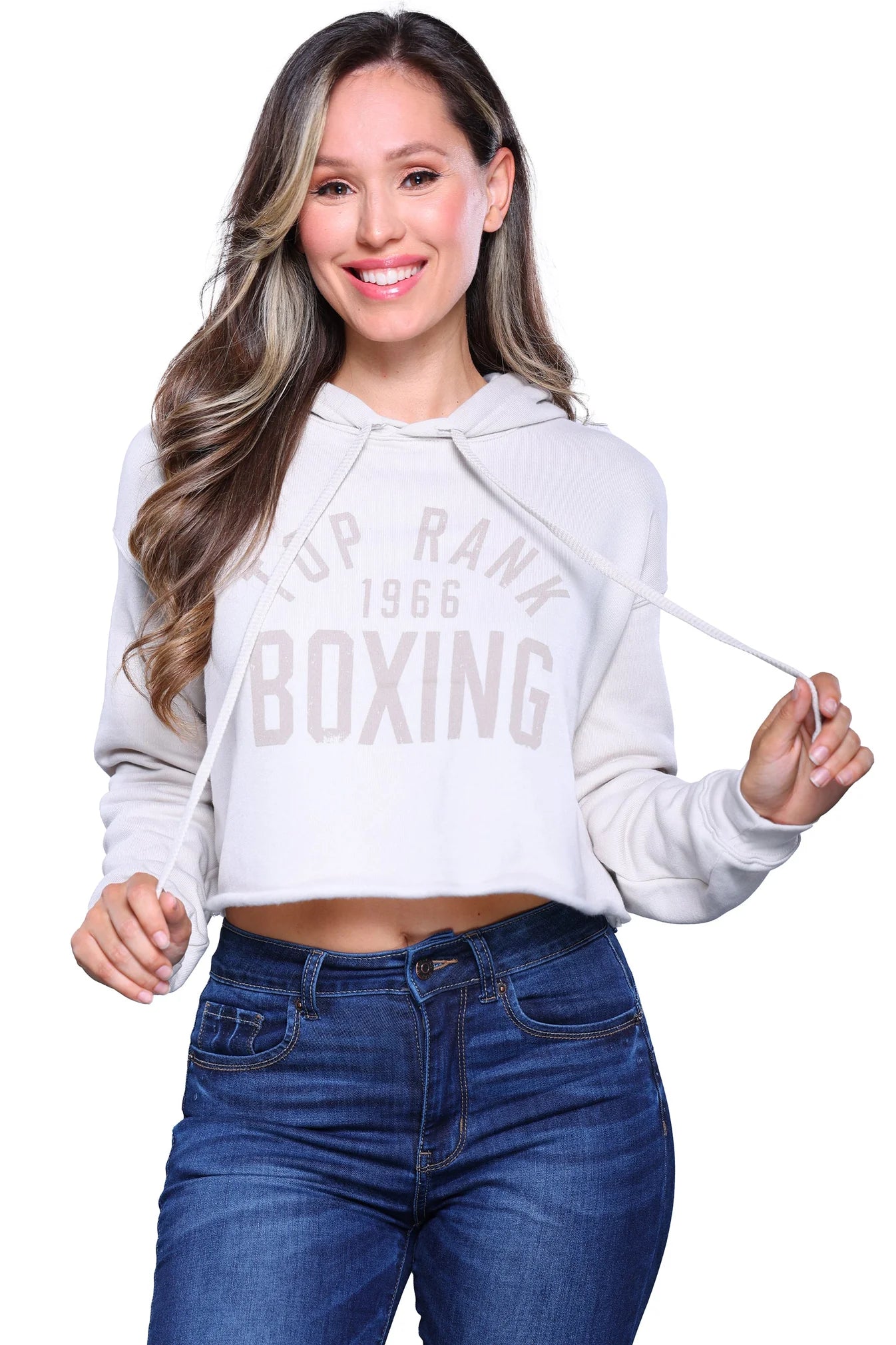 Weekend Shopping Made Better Dust Top Rank Women's Crop Top Hoodie
