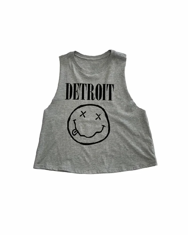 Mega Sale Ink Detroit Teen Spirit Racerback Crop Tank - Grey