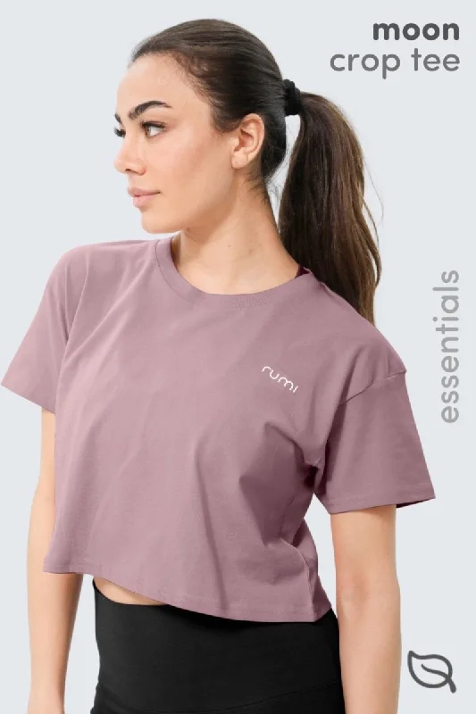 Celebrate the Weekend with Discounts W Moon Tee Cropped - Rose Deep