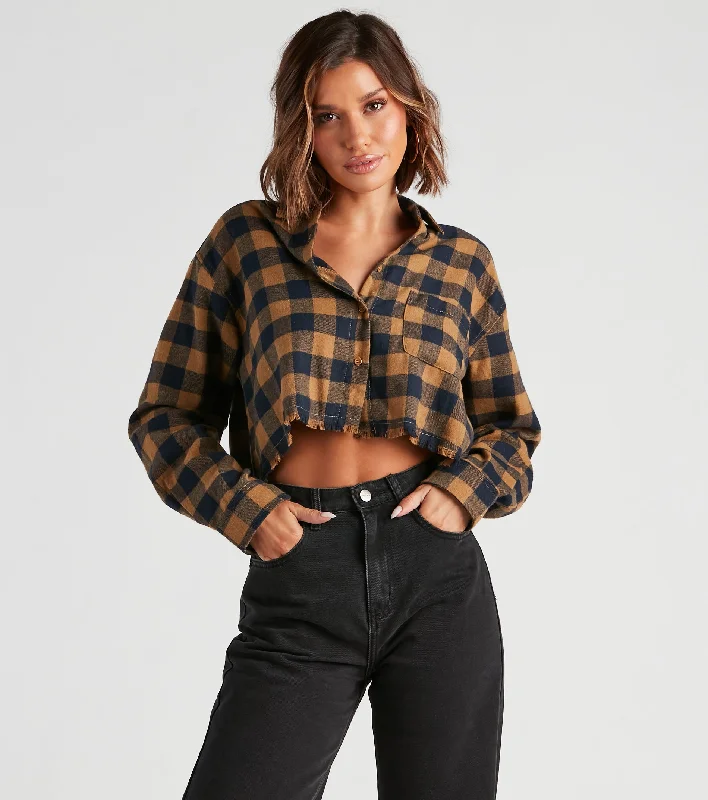 Weekend Deals to Brighten Your Day Plaid Mood Button Up Flannel Top