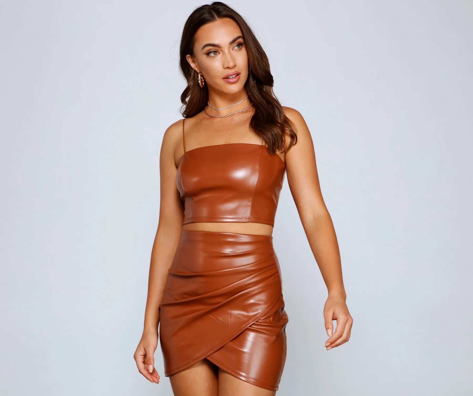 Weekend Offers That Excite So Chic Faux Leather Crop Top