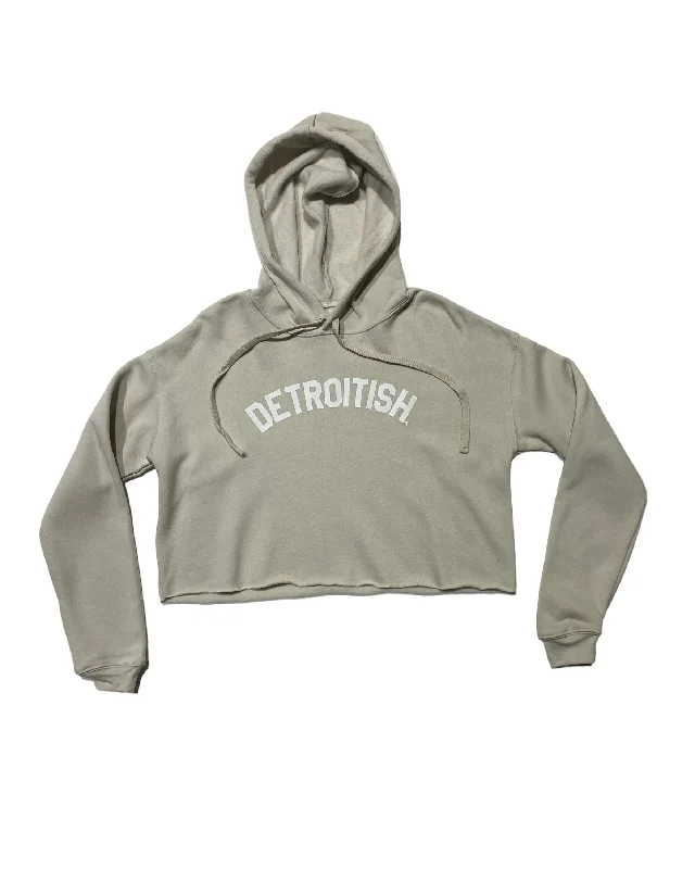 Weekend Discounts to Grab Ink Detroit Detroitish Fleece Crop Hoodie - Heather Dust