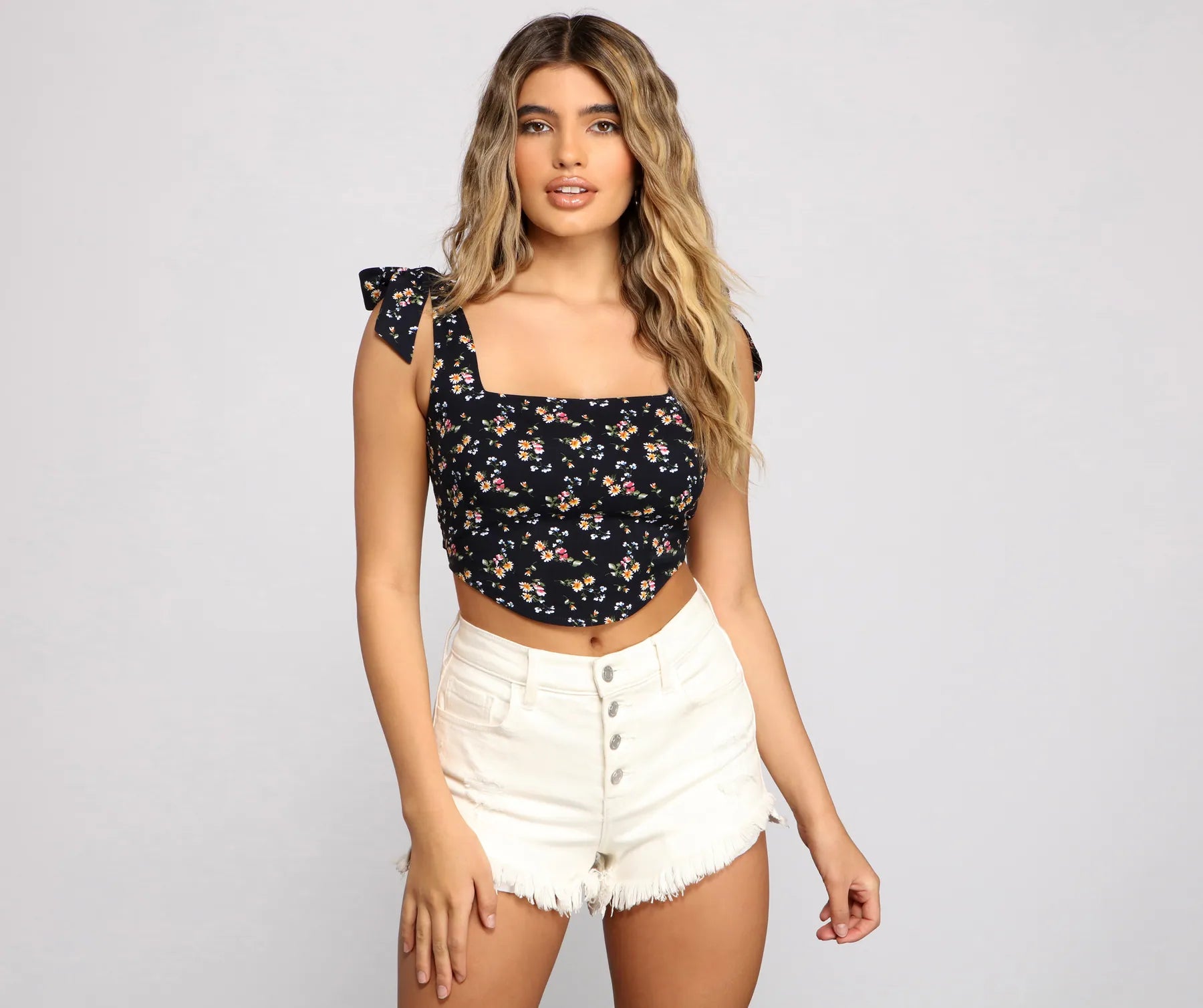 Now Available Love At First Floral Crop Top