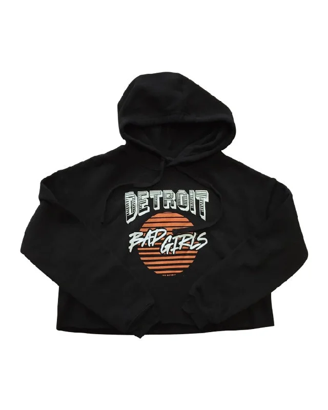 Super Discount Ink Detroit Bad Girls Fleece Crop Hoodie - Black