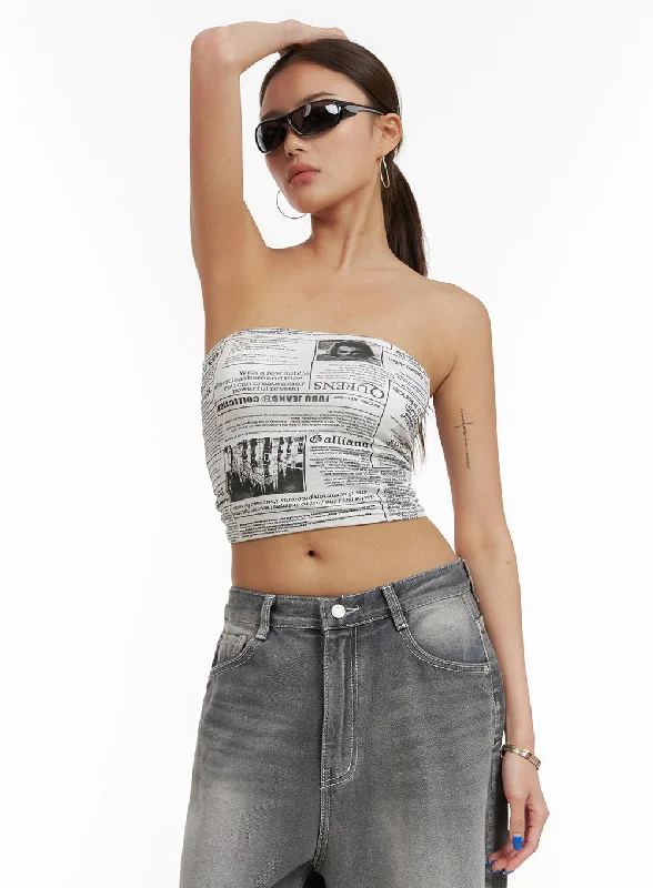 Midnight Madness Graphic Tube Top CY431