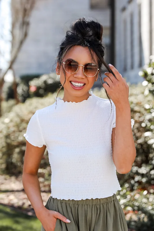 Weekend Specials to Savor FINAL SALE - Lexi Smocked Crop Top - DU DEAL
