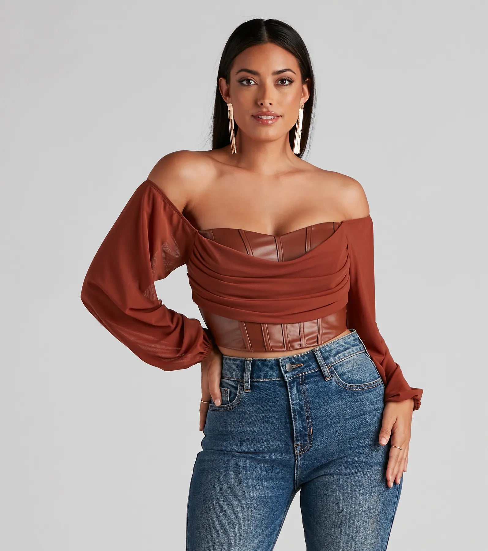 Weekend Discounts Worth Grabbing Edgy Luxe Off The Shoulder Corset Top