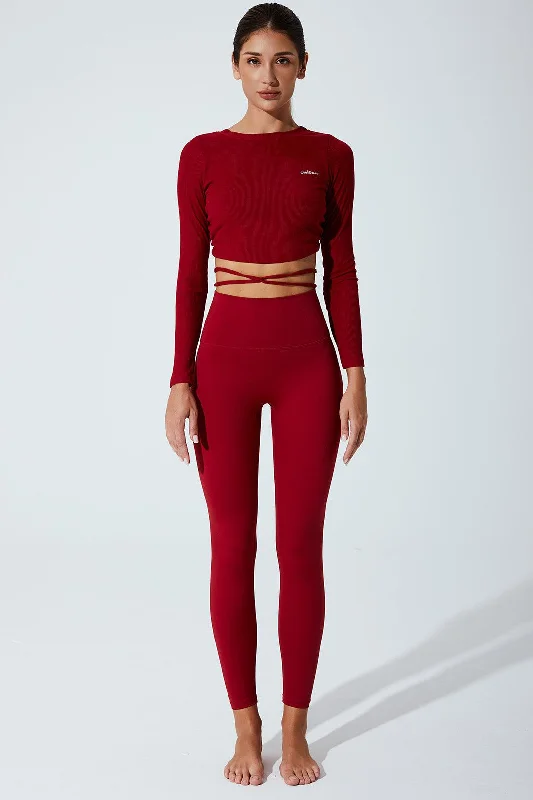 Weekend Deals That Sizzle Archangel Long Sleeve Top - Red Burgundy
