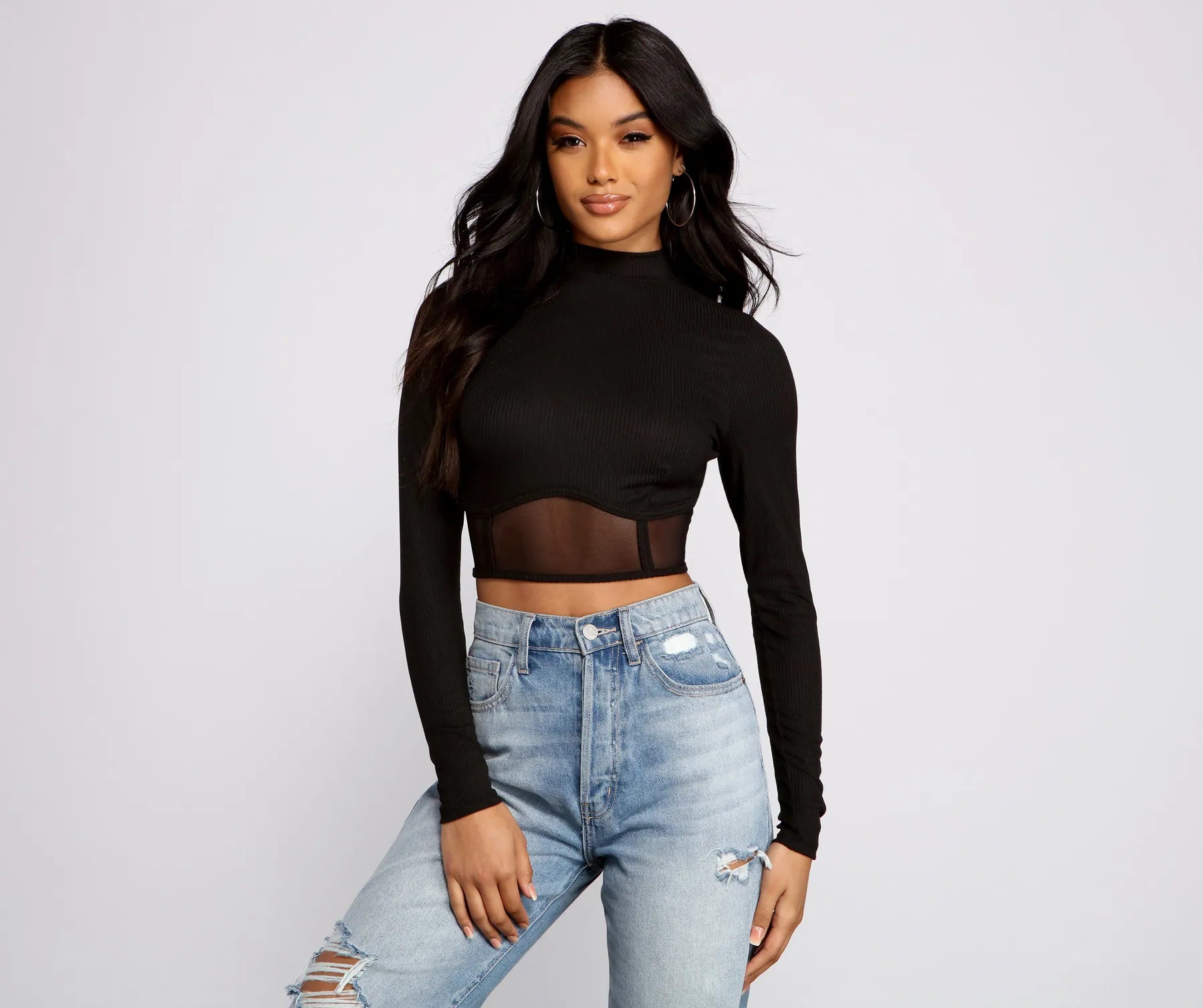 Weekend Deals That Thrill Mesmerize In Mesh Crop Top