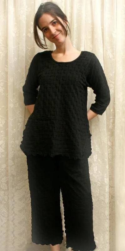 Weekend Deals You Can't Resist 3/4 Sleeve Long Top & Palazzos Waffle Collection