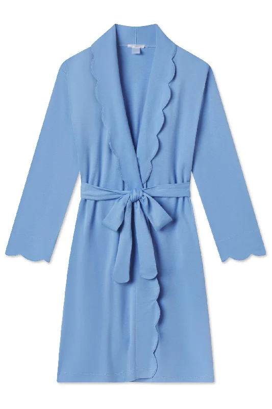 Lowest Price Pima Scallop Robe in Baltic Blue