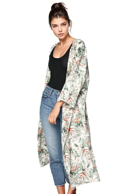 Clearance Sale Bed to Brunch Kimono Robe in Blooming Paradise Print